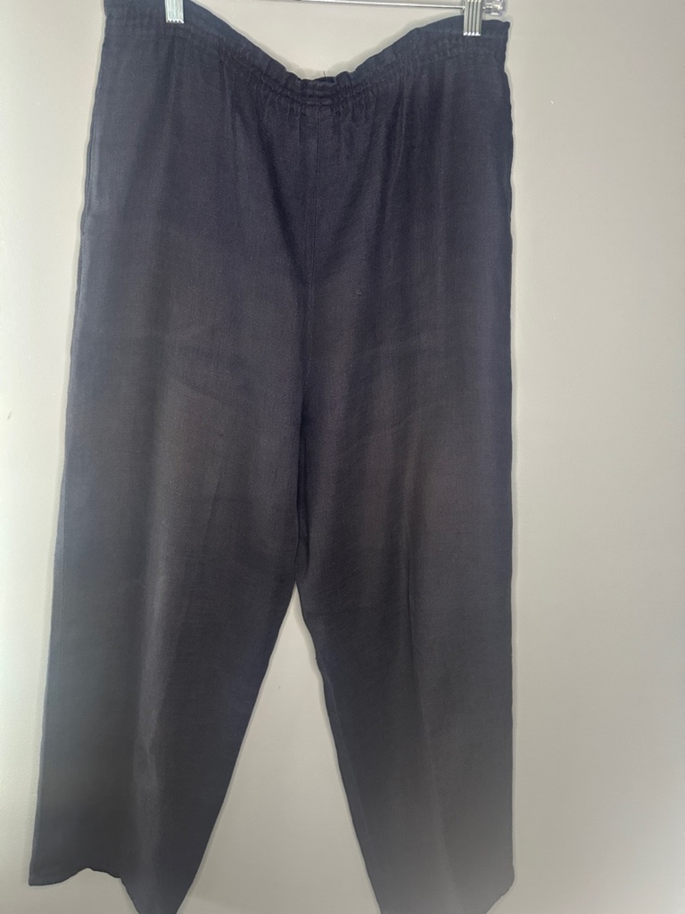 Vtg Zoran 100% Linen Pull-On Pants Women’s Large wide leg Minimalist Pockets